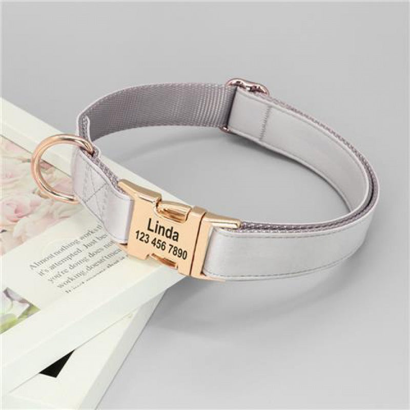 HKM-4043069 Corgi Method Adjustable Dog Collar in PU/Nylon with Alloy Fasteners