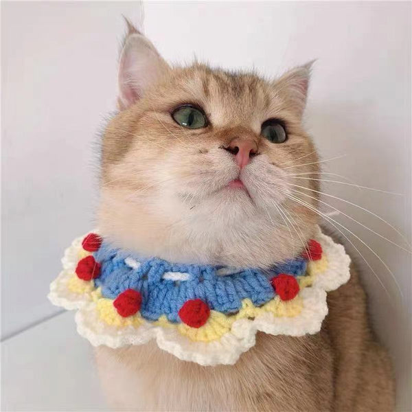 HKM-4043197 Knitted Collar Scarf for Pets - Stylish and Cute Accessory in Various Colors