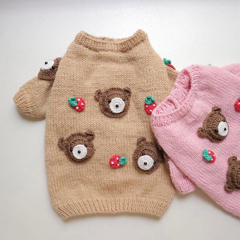 HKM-4044989 Cozy Short Pet Sweaters for Autumn and Winter - Unisex Dog Clothing in Fun Styles