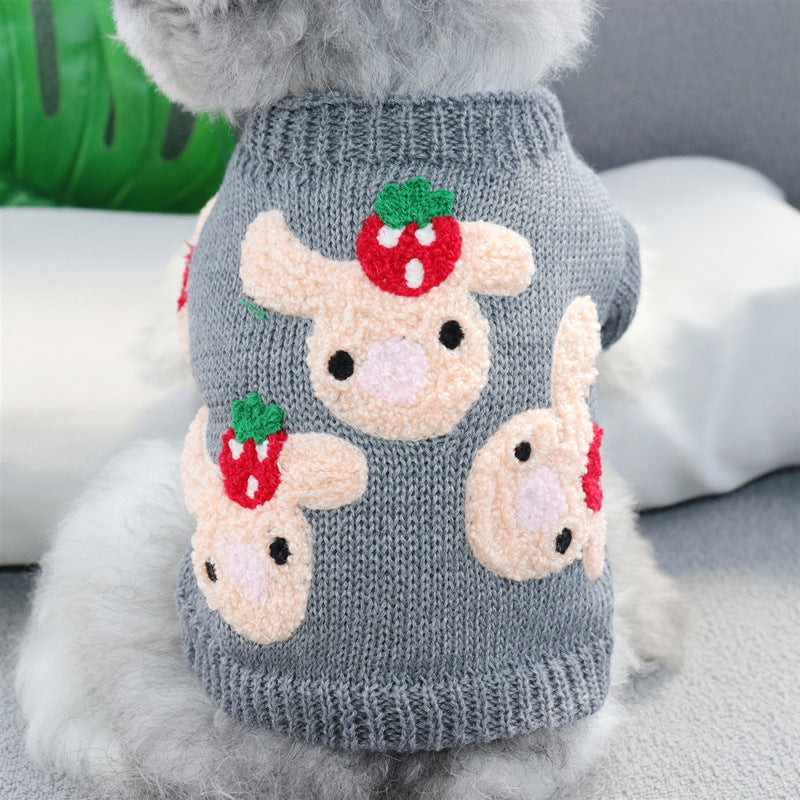 HKM-4044989 Cozy Short Pet Sweaters for Autumn and Winter - Unisex Dog Clothing in Fun Styles