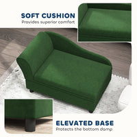 HKM-4045629 Pet Sofa Bed with Storage for Cats and Small Dogs - Thickly Cushioned, Velvety Fabric, Eucalyptus Wood Frame