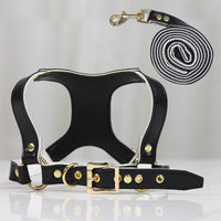 HKM-4046269 Leather Chest Strap and Leash for Dogs and Cats - Scalable Design in Multiple Colors