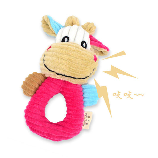 HKM-4046653 Plush Cartoon Puzzle Pet Toys: Rabbit, Bear, and Cow Soft Dolls