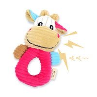 HKM-4046653 Plush Cartoon Puzzle Pet Toys: Rabbit, Bear, and Cow Soft Dolls