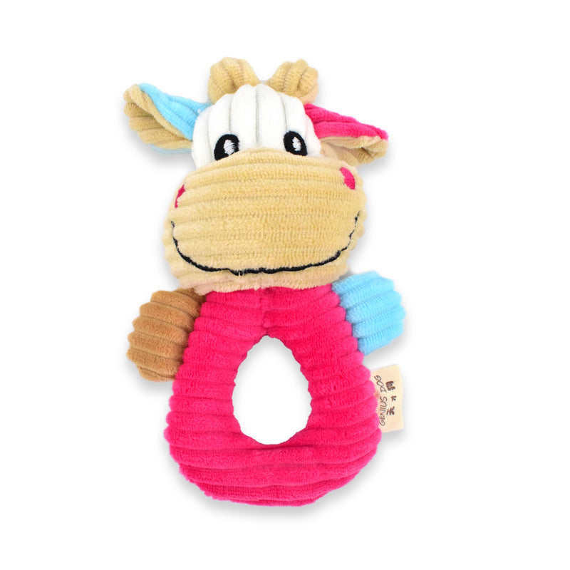 HKM-4046653 Plush Cartoon Puzzle Pet Toys: Rabbit, Bear, and Cow Soft Dolls