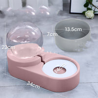 HKM-4047165 Automatic Pet Water Dispenser with 1.8L Capacity for Dogs and Cats - Double Layer Feeding Bowl in Pink and Blue