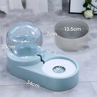 HKM-4047165 Automatic Pet Water Dispenser with 1.8L Capacity for Dogs and Cats - Double Layer Feeding Bowl in Pink and Blue