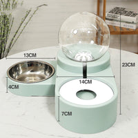HKM-4047165 Automatic Pet Water Dispenser with 1.8L Capacity for Dogs and Cats - Double Layer Feeding Bowl in Pink and Blue