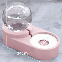 HKM-4047165 Automatic Pet Water Dispenser with 1.8L Capacity for Dogs and Cats - Double Layer Feeding Bowl in Pink and Blue