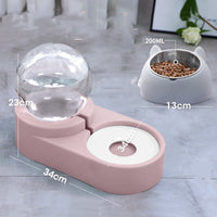HKM-4047165 Automatic Pet Water Dispenser with 1.8L Capacity for Dogs and Cats - Double Layer Feeding Bowl in Pink and Blue
