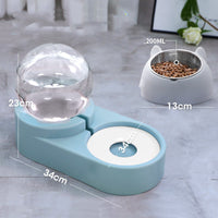 HKM-4047165 Automatic Pet Water Dispenser with 1.8L Capacity for Dogs and Cats - Double Layer Feeding Bowl in Pink and Blue
