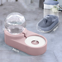 HKM-4047165 Automatic Pet Water Dispenser with 1.8L Capacity for Dogs and Cats - Double Layer Feeding Bowl in Pink and Blue