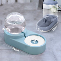 HKM-4047165 Automatic Pet Water Dispenser with 1.8L Capacity for Dogs and Cats - Double Layer Feeding Bowl in Pink and Blue