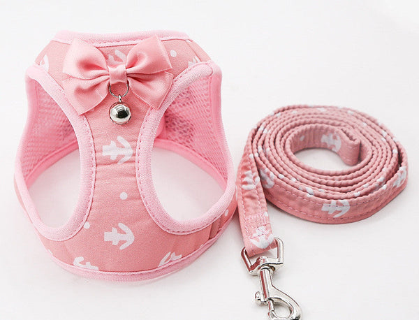 HKM-4048445 Cat Harness and Leash Set with Comfortable Chest Strap and Grid Patterns