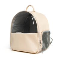 HKM-4049213 Transparent Cat and Dog Backpack in Beige and Blue, Fine Grain Leather, Various Sizes