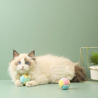 HKM-4050237 Handmade Cat Hair Ball Plush Toy for Interactive Play and Teeth Grinding, 5cm Size