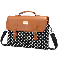 HKM-405075 Large Capacity Women's Office Satchel Handbag for 15.6" Laptop - Canvas and PU Shoulder Bag