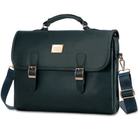 HKM-405075 Large Capacity Women's Office Satchel Handbag for 15.6" Laptop - Canvas and PU Shoulder Bag