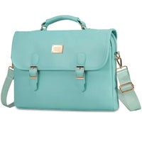 HKM-405075 Large Capacity Women's Office Satchel Handbag for 15.6" Laptop - Canvas and PU Shoulder Bag
