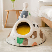 HKM-4051005 Cozy Dog and Cat Tent Bed in Various Colors with Thick Blanket Option