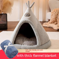 HKM-4051005 Cozy Dog and Cat Tent Bed in Various Colors with Thick Blanket Option