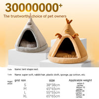 HKM-4051005 Cozy Dog and Cat Tent Bed in Various Colors with Thick Blanket Option