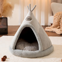 HKM-4051005 Cozy Dog and Cat Tent Bed in Various Colors with Thick Blanket Option