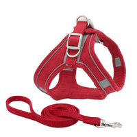 HKM-4052029 Reflective Suede Pet Chest Harness Vest - Adjustable Fit in Multiple Colors
