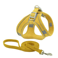 HKM-4052029 Reflective Suede Pet Chest Harness Vest - Adjustable Fit in Multiple Colors