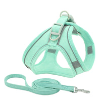 HKM-4052029 Reflective Suede Pet Chest Harness Vest - Adjustable Fit in Multiple Colors