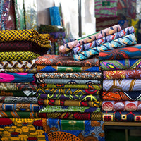 HKM-405203 Vibrant Plant Print African Wax Fabric - 6 Yards of Dutch Batik Fabric for Spring and Summer