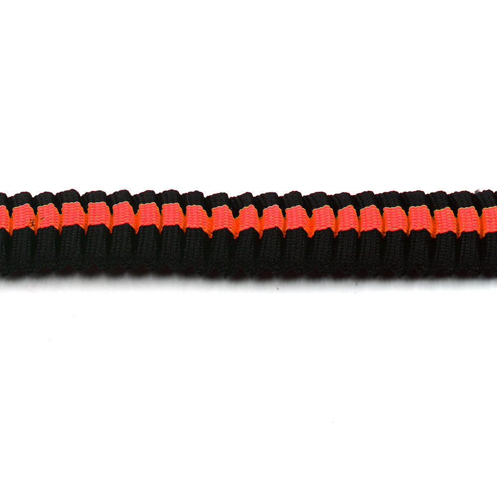 HKM-4052541 Reflective Orange Nylon Pet Traction Set with Adjustable Rope Length 125-210cm and Waist 78-110cm