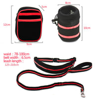 HKM-4052541 Reflective Orange Nylon Pet Traction Set with Adjustable Rope Length 125-210cm and Waist 78-110cm
