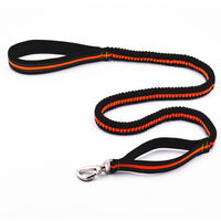 HKM-4052541 Reflective Orange Nylon Pet Traction Set with Adjustable Rope Length 125-210cm and Waist 78-110cm