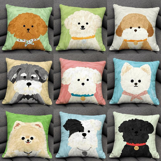 HKM-405331 Cute Cartoon Dog Throw Pillow for Bedroom or Dormitory - Modern Design, Multiple Colors Available