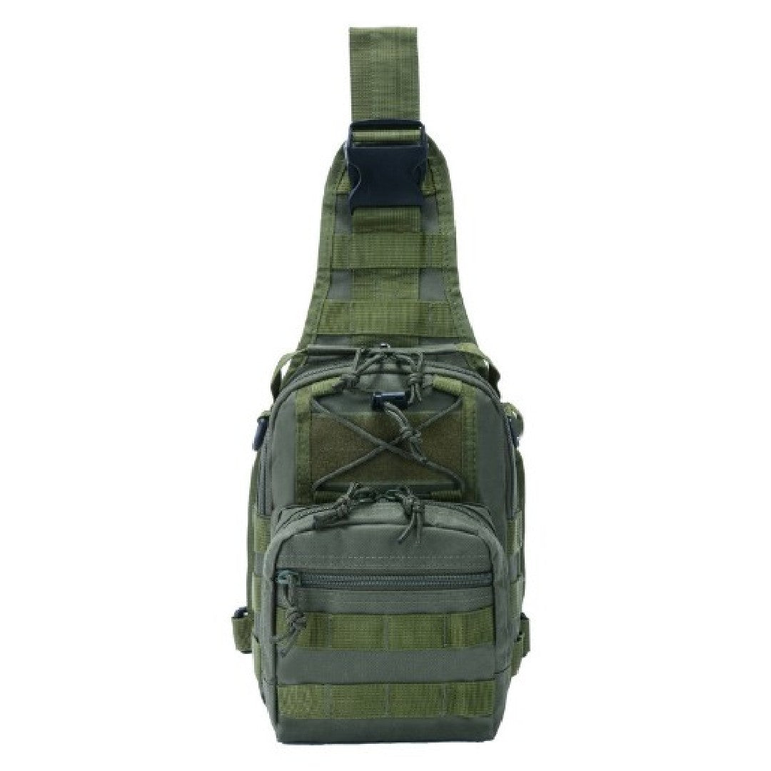 HKM-405395 Compact Tactical Sling Backpack with MOLLE System - Waterproof Oxford Fabric for Outdoor Activities