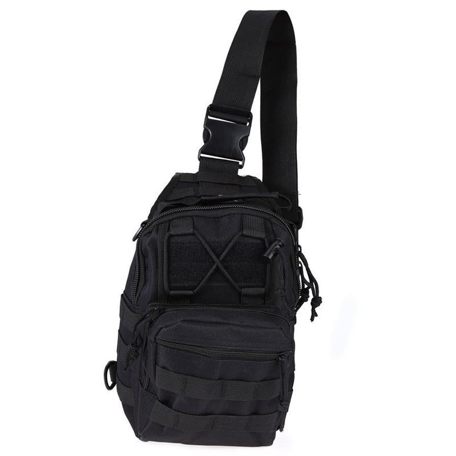 HKM-405395 Compact Tactical Sling Backpack with MOLLE System - Waterproof Oxford Fabric for Outdoor Activities