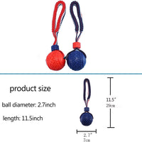 HKM-4054205 Durable Dog Ball Toy with Rope for Medium and Small Dogs - Non-Toxic and Ideal for Chewing and Tug-of-War