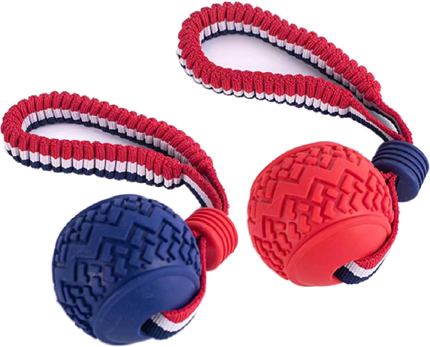 HKM-4054205 Durable Dog Ball Toy with Rope for Medium and Small Dogs - Non-Toxic and Ideal for Chewing and Tug-of-War