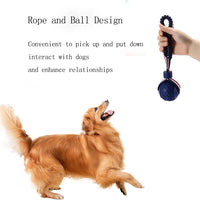 HKM-4054205 Durable Dog Ball Toy with Rope for Medium and Small Dogs - Non-Toxic and Ideal for Chewing and Tug-of-War
