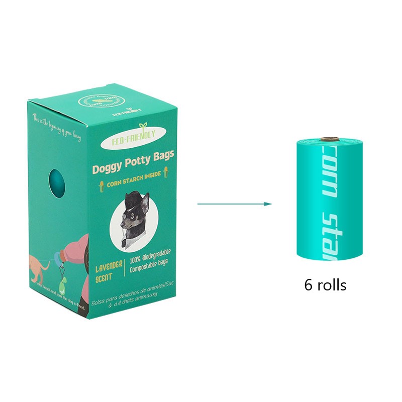 HKM-4054973 Fully Degradable Corn Starch PLA Portable Pet Trash Bags - Thick, Eco-Friendly Design