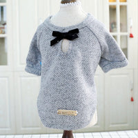 HKM-4055101 Cute Cotton Bow Tie T-Shirt for Dogs - Solid Color, Spring/Summer Wear, Various Sizes Available