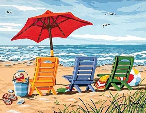 HKM-405523 DIY Hand-Painted Digital Oil Painting Kit - Landscape Artwork on Linen, 40x50cm
