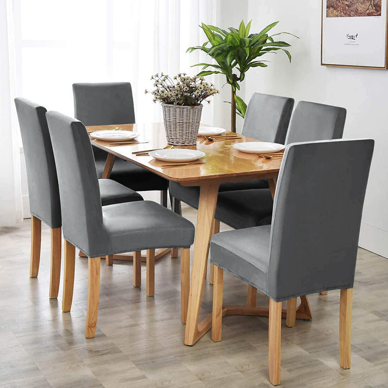 HKM-405587 Thickened Check Velvet One-Piece Chair Cover - Elastic, Anti-Fouling for Hotel & Restaurant Use