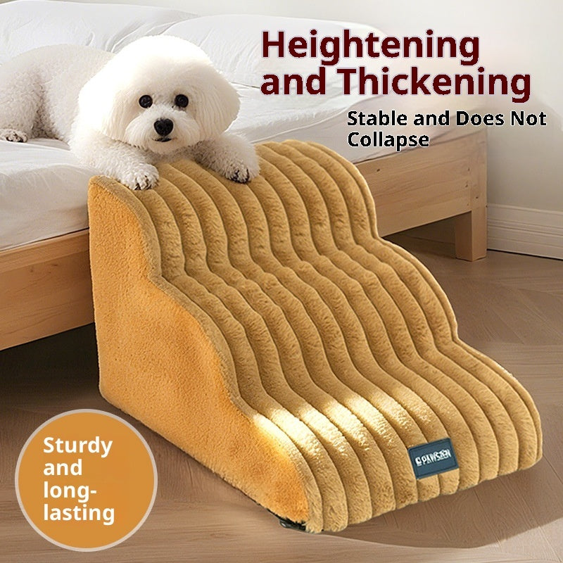 HKM-4055997 Removable and Washable Non-Slip Dog Ladder in White, Gray, and Khaki - Multi-Story Options Available