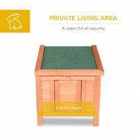 HKM-4056381 Outdoor Wooden Rabbit Hutch with Openable Waterproof Roof for Small Animals
