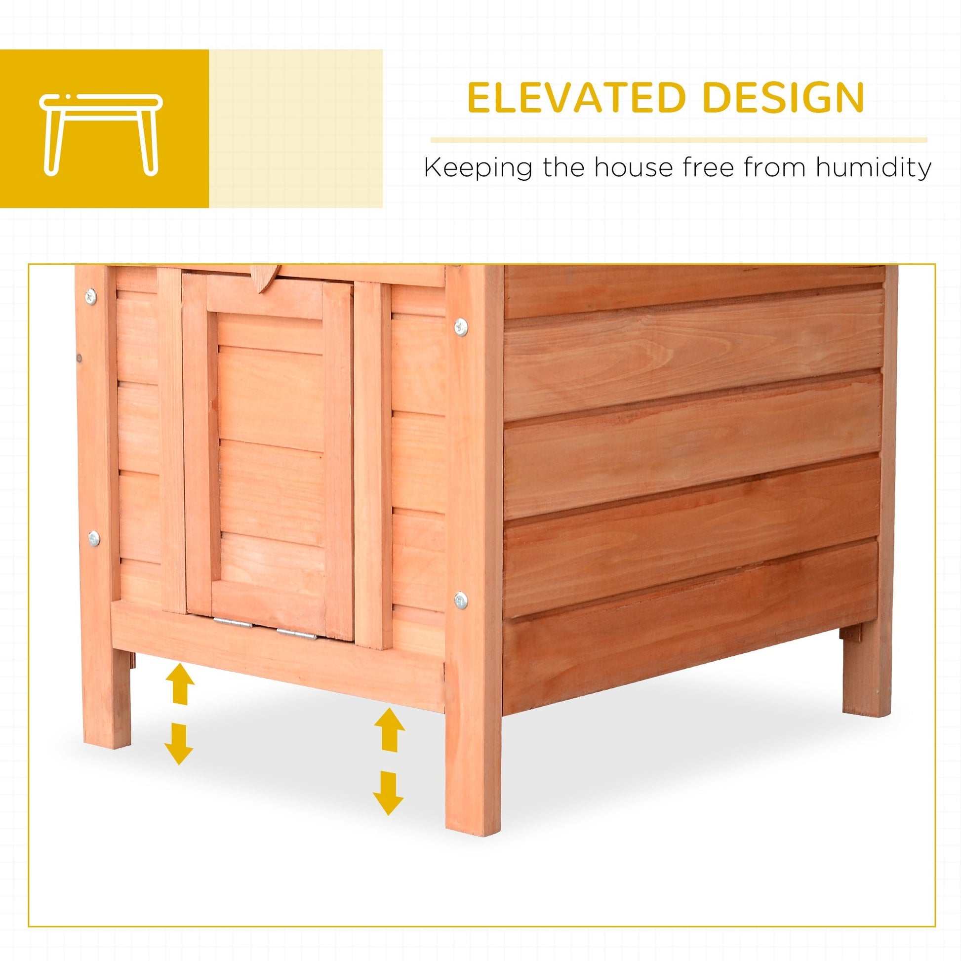 HKM-4056381 Outdoor Wooden Rabbit Hutch with Openable Waterproof Roof for Small Animals