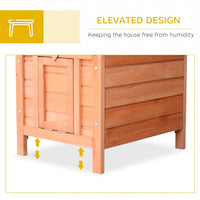 HKM-4056381 Outdoor Wooden Rabbit Hutch with Openable Waterproof Roof for Small Animals