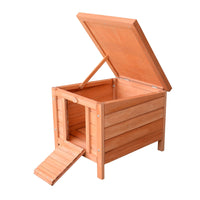 HKM-4056381 Outdoor Wooden Rabbit Hutch with Openable Waterproof Roof for Small Animals