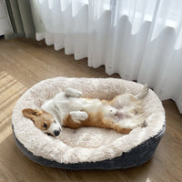 HKM-4056765 Cozy Gray Striped Dog Nest - Multiple Size Options Available
